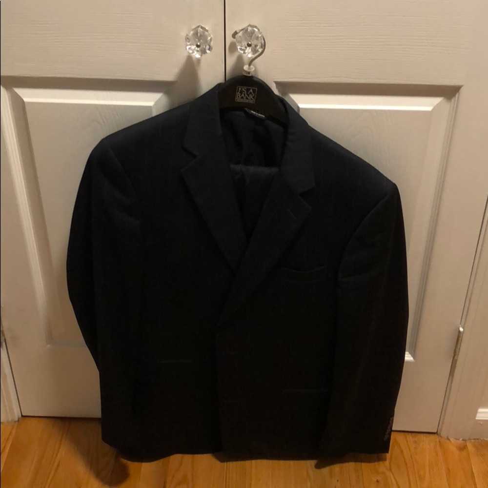 Jos A. Bank Striped Blue Suit